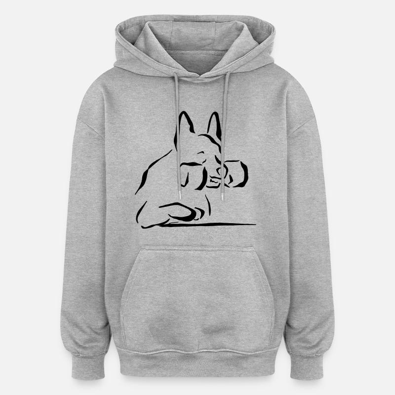 collection - Sweat à capuche oversize unisexe - gris chiné