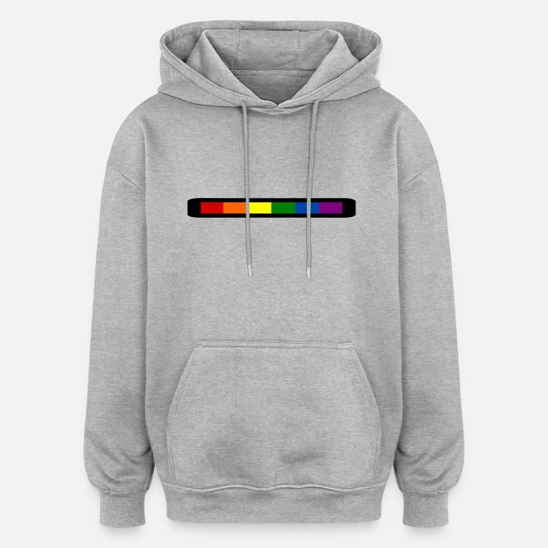 Lgbt - Sweat à capuche oversize unisexe - gris chiné