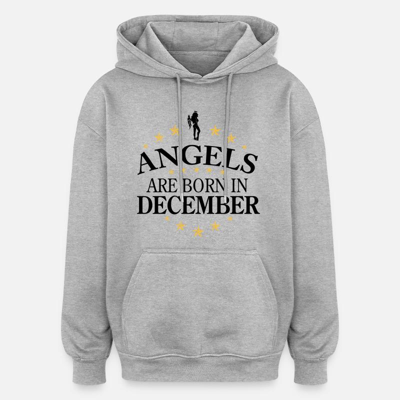 Angels December - Oversized Unisex Hoodie - Grau meliert