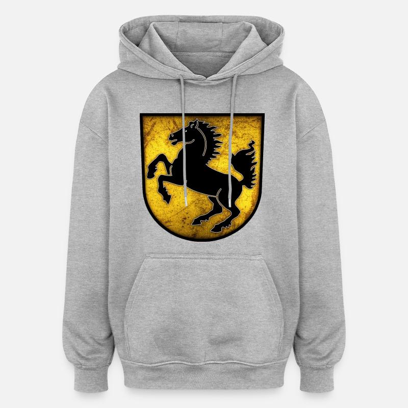 Stuttgart - Armoiries de Stuttgart - Sweat à capuche oversize unisexe - gris chiné