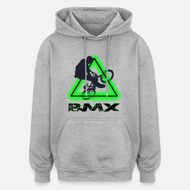 Vélo BMX - Sweat à capuche oversize unisexe - gris chiné