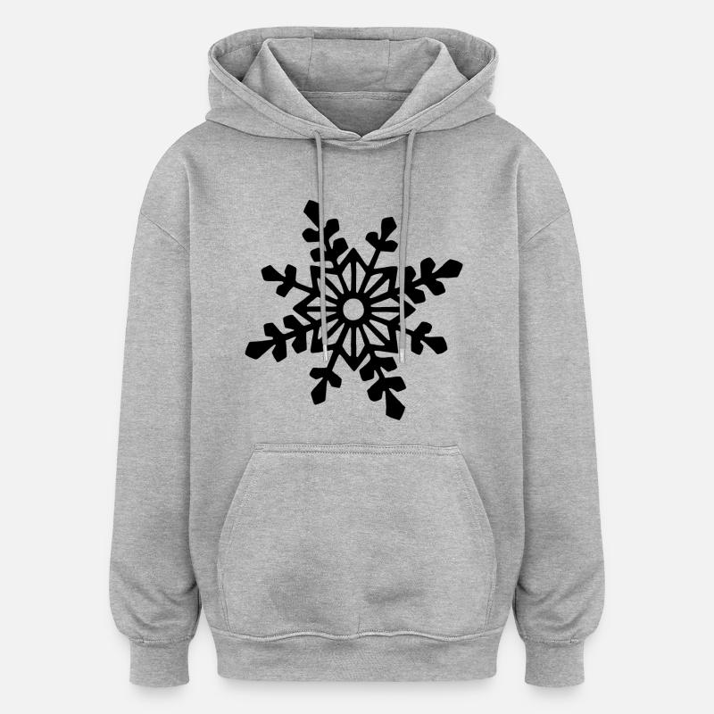 Flocon de neige noir - Sweat à capuche oversize unisexe - gris chiné