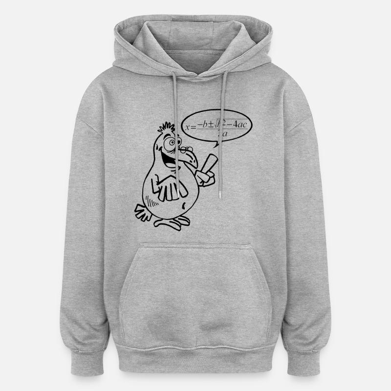 Schwarzer Schlauer Vogel - Oversized Unisex Hoodie - Grau meliert