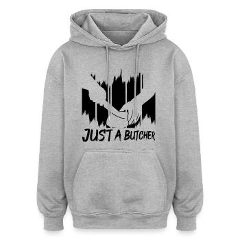 Metzger - Oversized Unisex Hoodie - Grau meliert - Vorne - Noah (186cm)