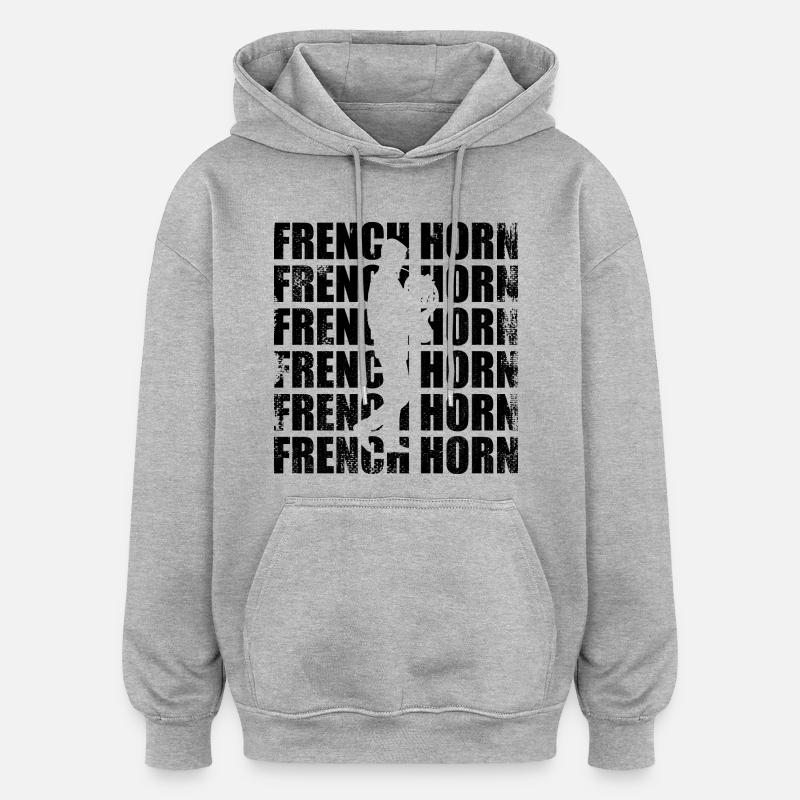 Clairon - Sweat à capuche oversize unisexe - gris chiné