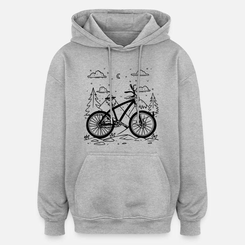 Style de bande dessinée VTT - Sweat à capuche oversize unisexe - gris chiné