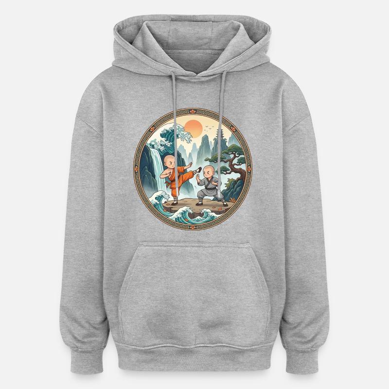 Combattant de Kung-Fu - Sweat à capuche oversize unisexe - gris chiné