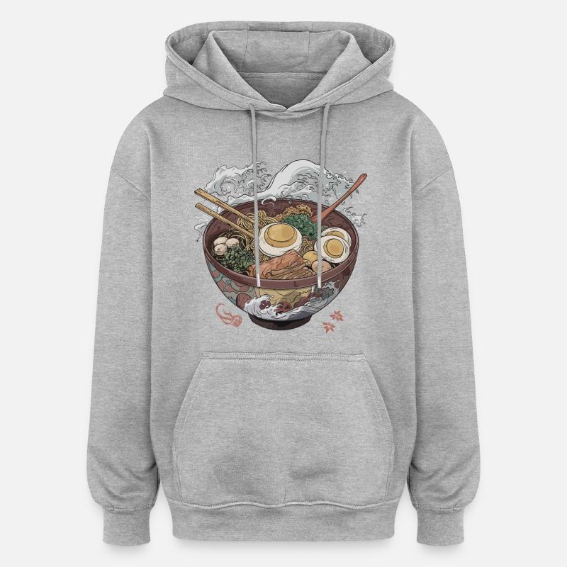 Great ramen bowl - Oversized Unisex Hoodie - heather grey