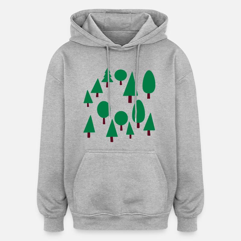 forest - Sweat à capuche oversize unisexe - gris chiné