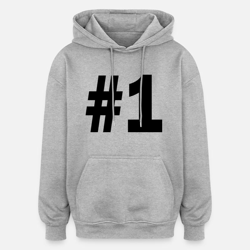 1 - Sweat à capuche oversize unisexe - gris chiné