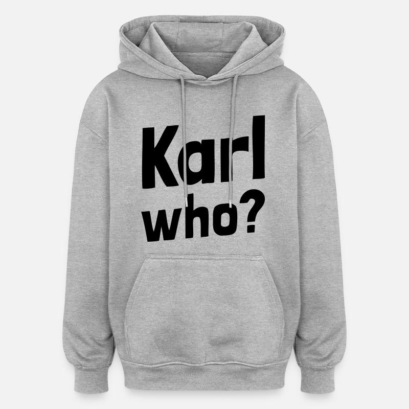 Charles qui? (1a) - Sweat à capuche oversize unisexe - gris chiné