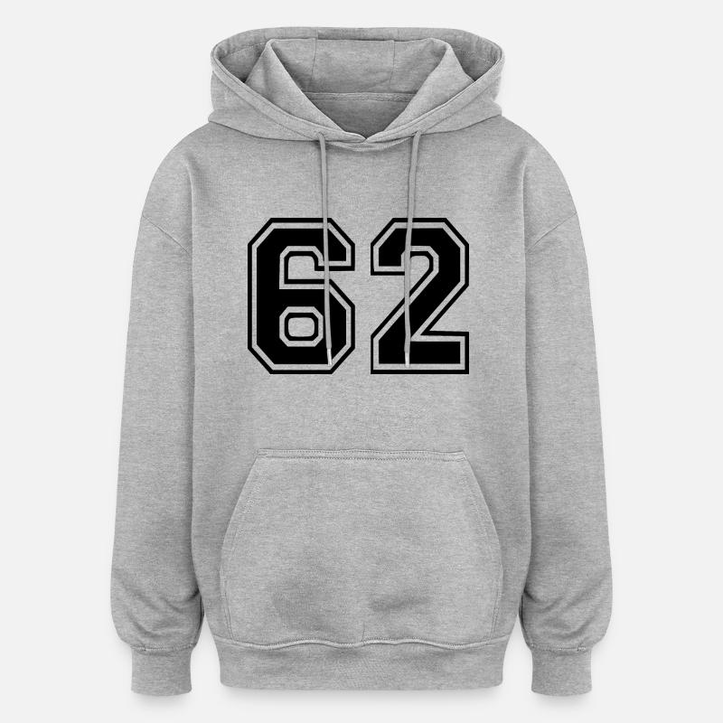 62 - Sweat à capuche oversize unisexe - gris chiné