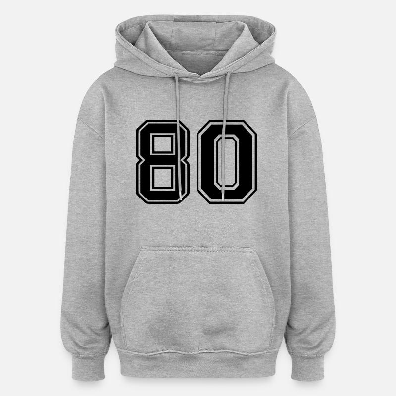 80 - Sweat à capuche oversize unisexe - gris chiné