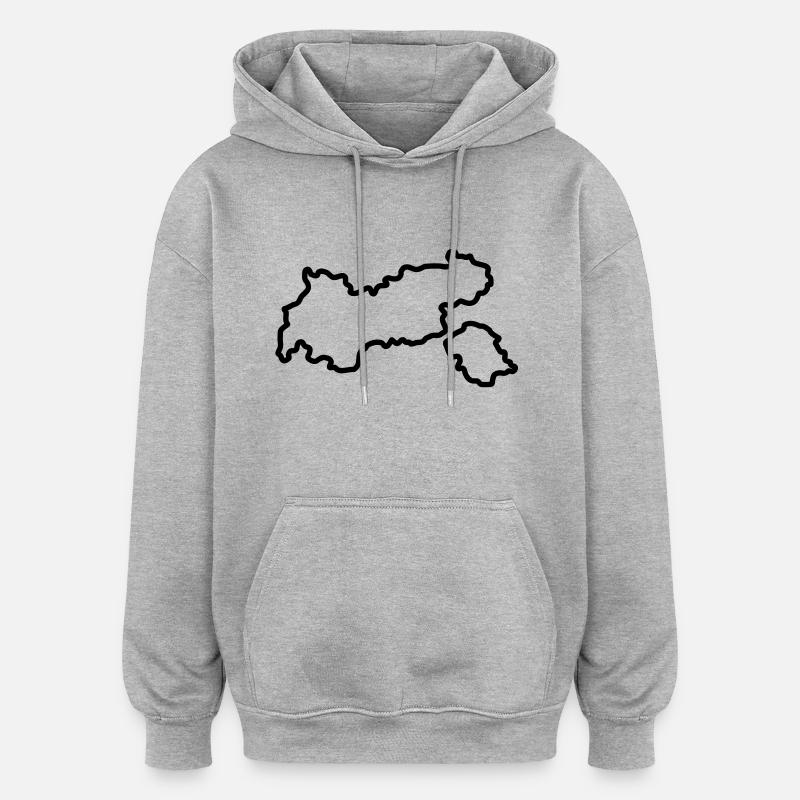 Tyrol - Sweat à capuche oversize unisexe - gris chiné