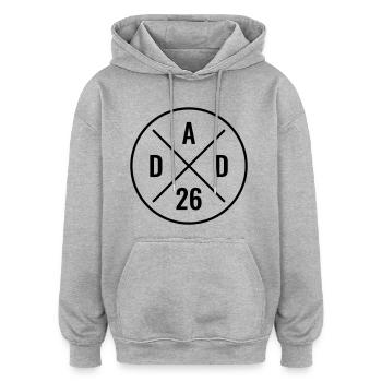 Dad 26 Baby Vater Vatertag Geschenk Papa 2026 - Oversized Unisex Hoodie - Grau meliert - Vorne - Noah (186cm)