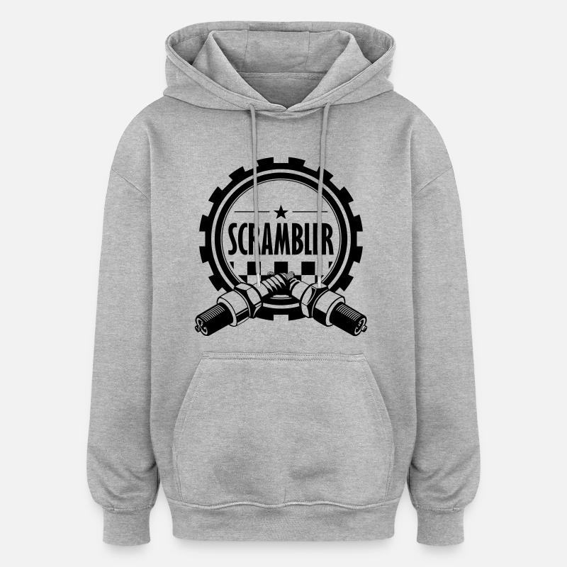scrambler - Oversized Unisex Hoodie - Grau meliert