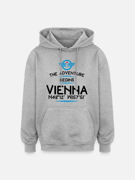 Vienne - Sweat à capuche oversize unisexe - gris chiné