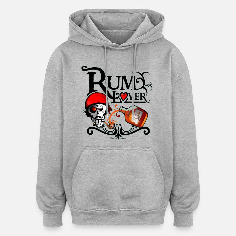 Rum lover - Sweat à capuche oversize unisexe - gris chiné