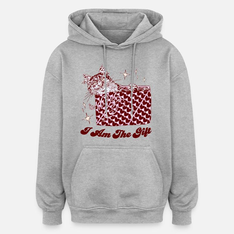ICH BIN DAS GESCHENK - Oversized Unisex Hoodie - Grau meliert