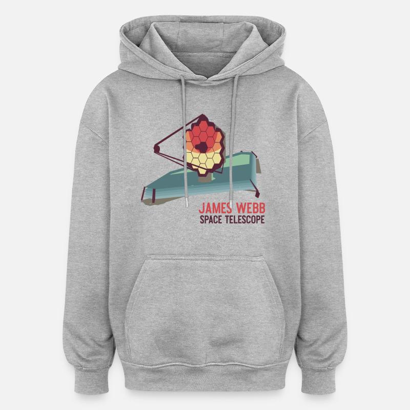 Télescope spatial James Webb - Sweat à capuche oversize unisexe - gris chiné