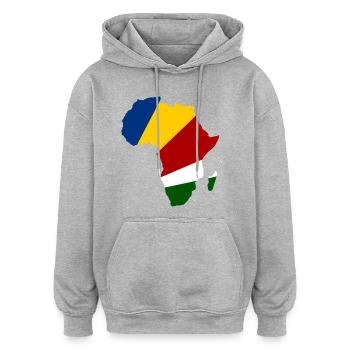 Seychellen_Flagge_Afrika - Sweat à capuche oversize unisexe - gris chiné - Devant - Noah (186cm)