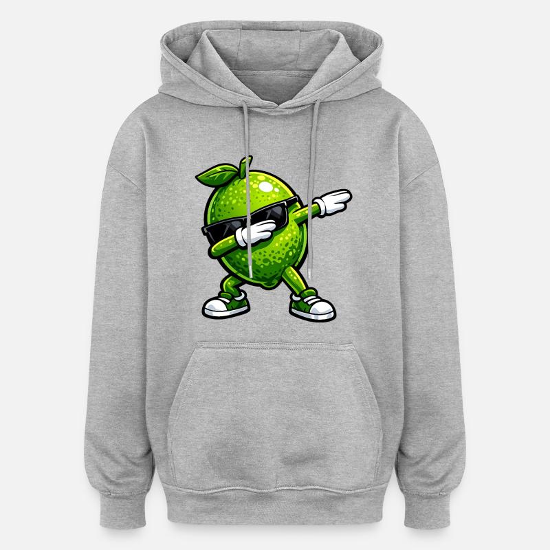 Dabbing Limette - Oversized Unisex Hoodie - Grau meliert