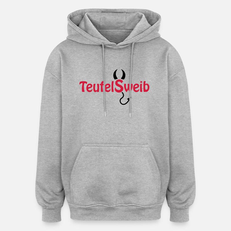 Teufelsweib - Oversized Unisex Hoodie - Grau meliert