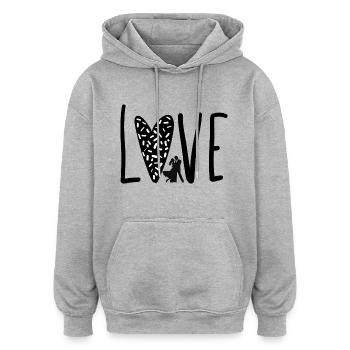 Romantic design. Love – Dancing Couple - Oversized Unisex Hoodie - heather grey - Front - Noah (186cm)