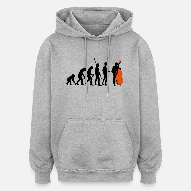 evolution_bass_2c - Oversized Unisex Hoodie - heather grey