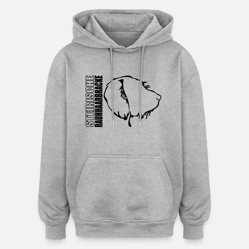 STEIRISCHE RAUHHAARBRACKE PROFIL - Oversized Unisex Hoodie - Grau meliert
