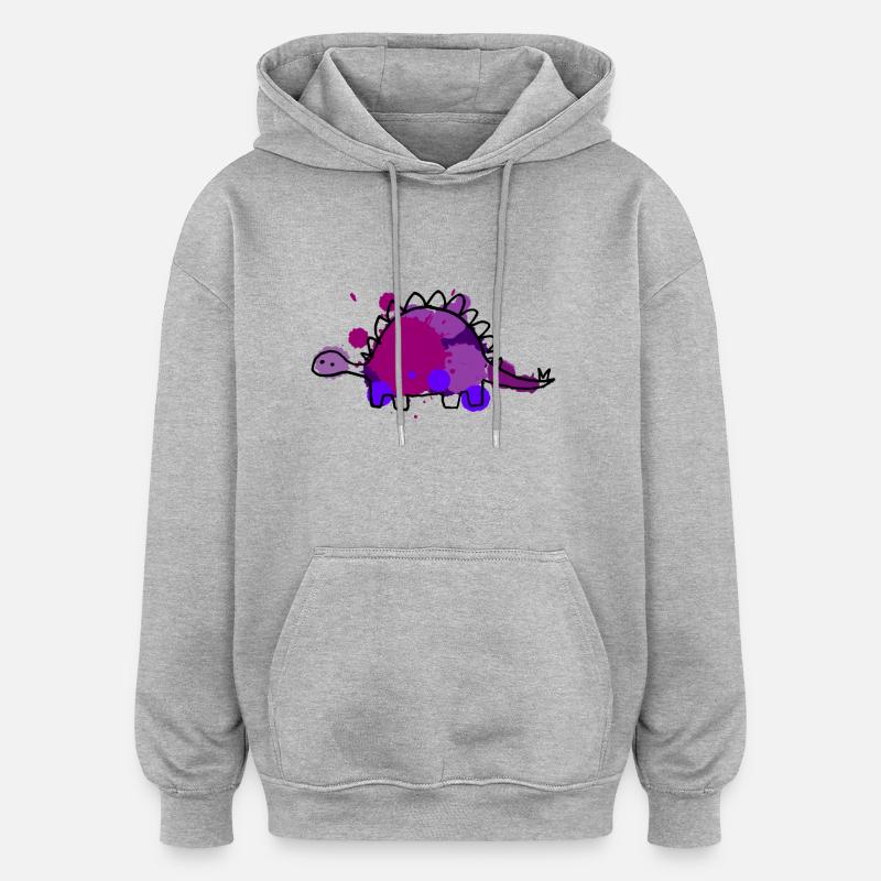 Steggo - Sweat à capuche oversize unisexe - gris chiné