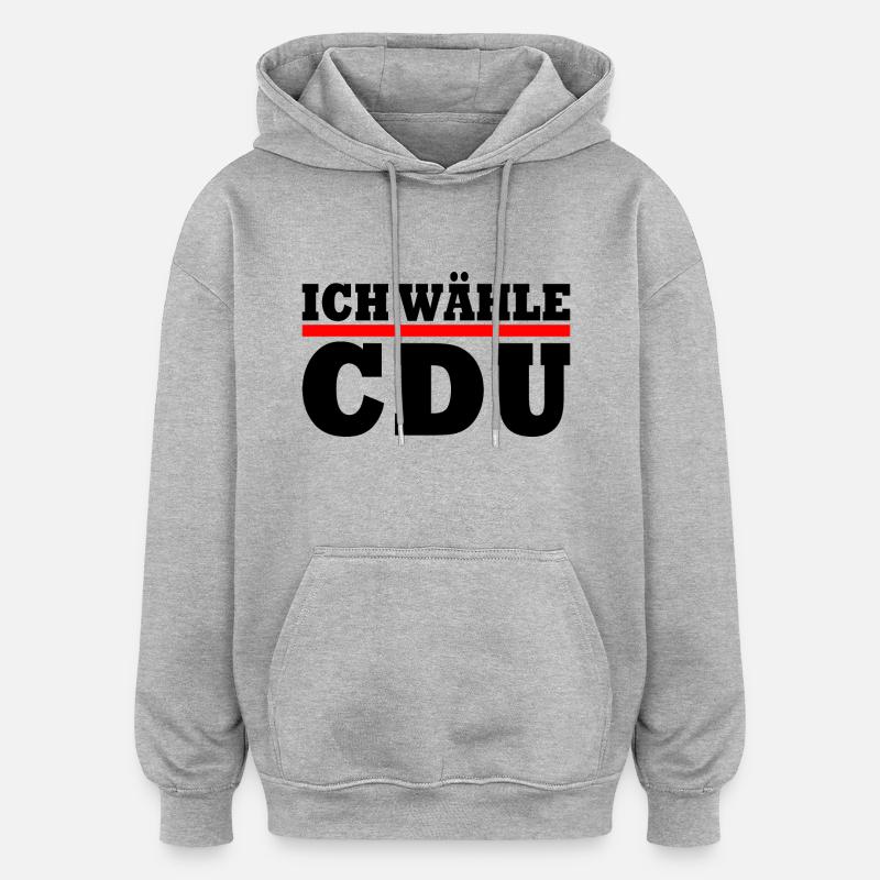 Cdu - Oversized Unisex Hoodie - Grau meliert