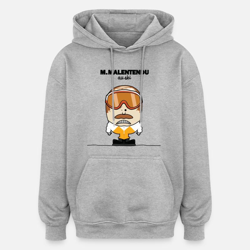 M. Malentendu à la plage - Sweat à capuche oversize unisexe - gris chiné