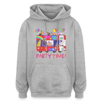 Peppa Pig Design Party Time Mit Peppa - Oversized Unisex Hoodie - Grau meliert - Vorne - Noah (186cm)