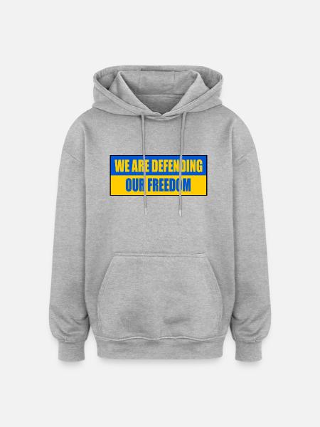 We are defending our freedom - Oversized Unisex Hoodie - heather grey
