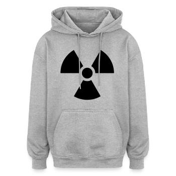 Radioaktiv Nuklear Gefahr - Oversized Unisex Hoodie - Grau meliert - Vorne - Noah (186cm)