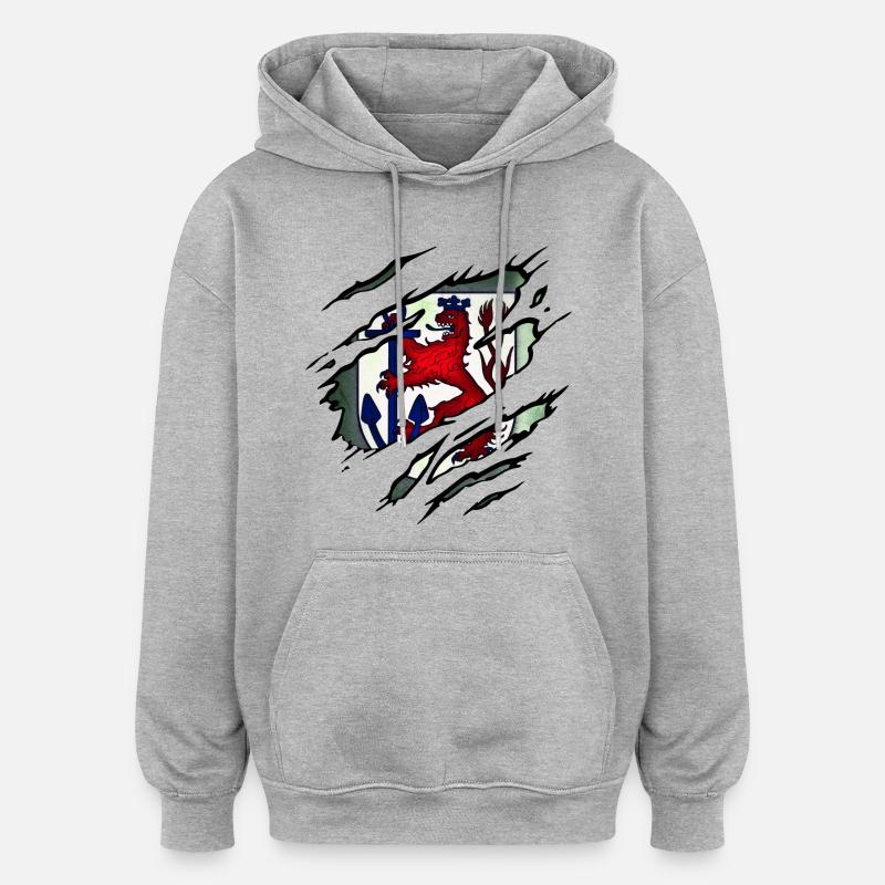 Dusseldorf - Sweat à capuche oversize unisexe - gris chiné