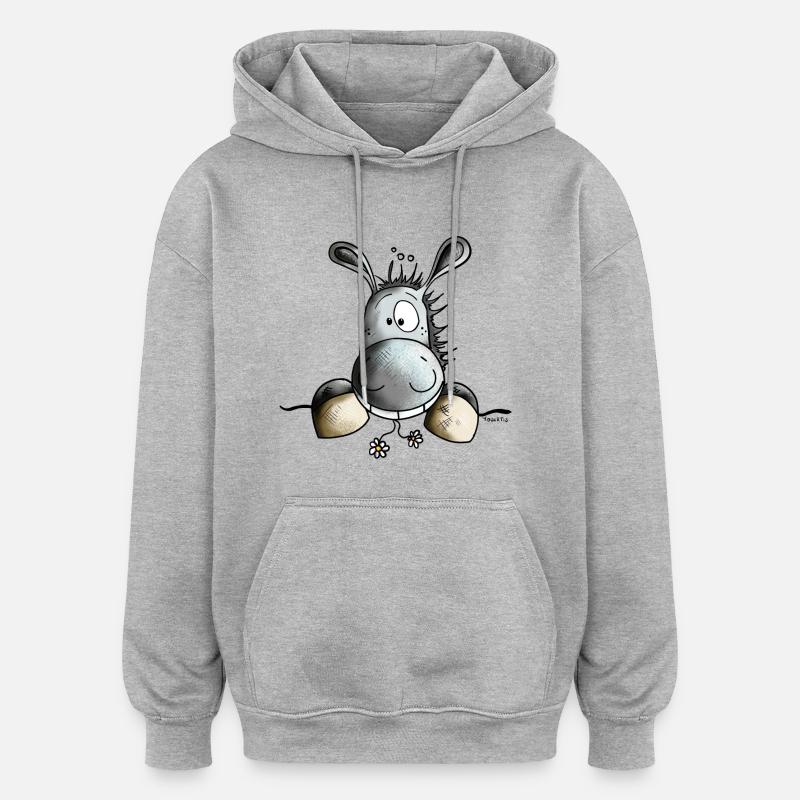 Mignon Âne - Sweat à capuche oversize unisexe - gris chiné