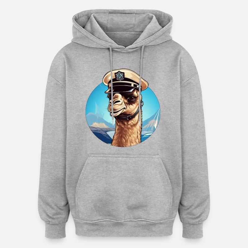 Policier chameau - Sweat à capuche oversize unisexe - gris chiné