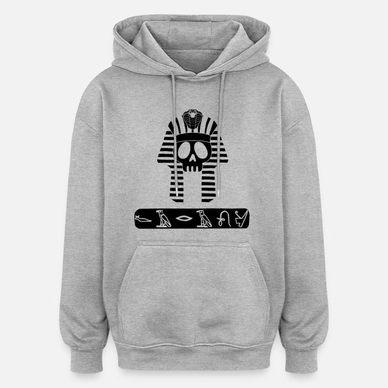 Crâne du pharaon noir - Sweat à capuche oversize unisexe - gris chiné