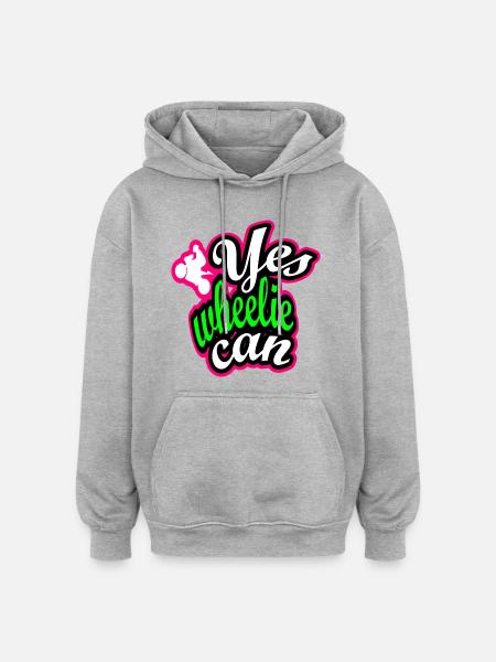 Wheelie Streetstyle Design - Oversized Unisex Hoodie - heather grey