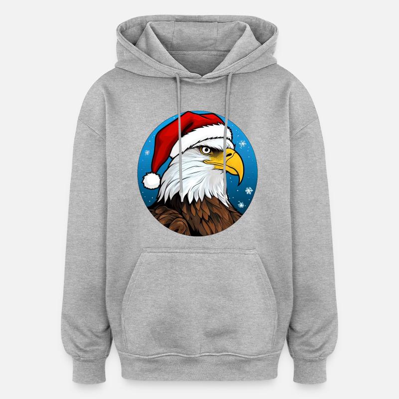 Aigle Père Noël - Sweat à capuche oversize unisexe - gris chiné
