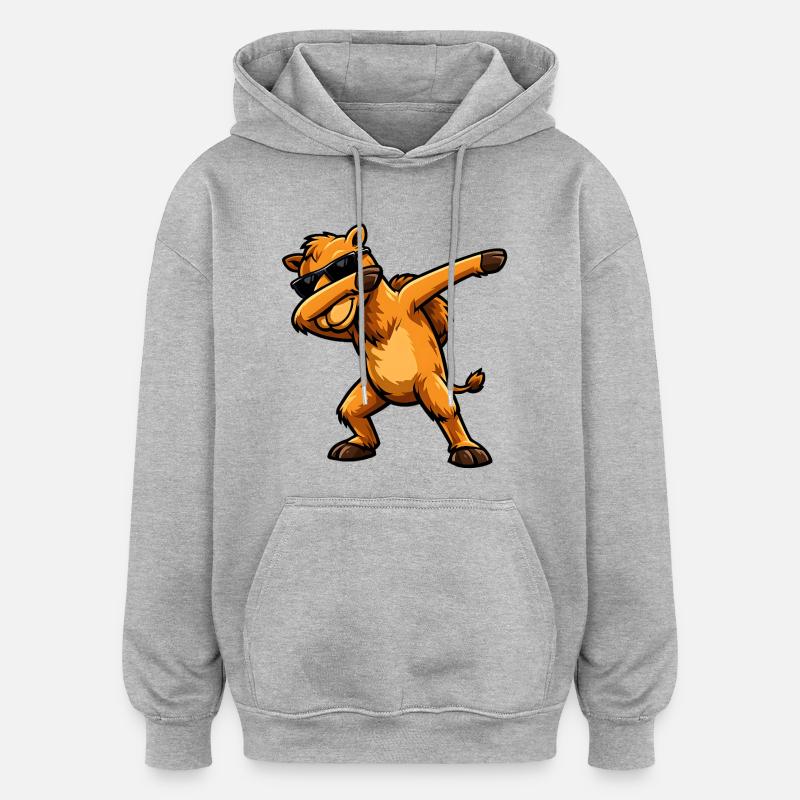 Dabbing Camel - Oversized Unisex Hoodie - heather grey