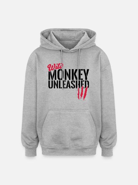 Wild monkey unleashed - Oversized Unisex Hoodie - heather grey