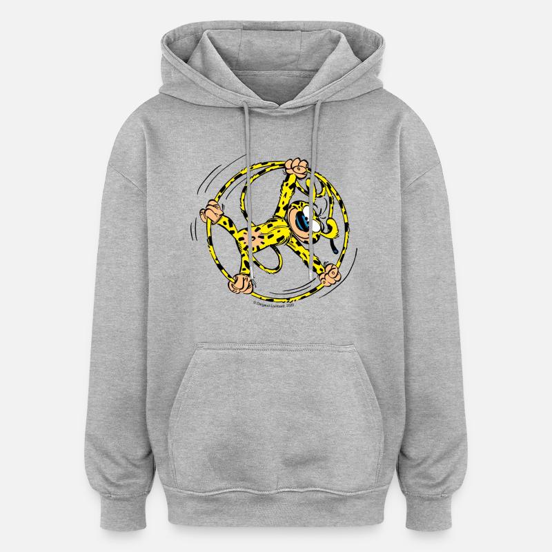 Marsupilami Roue - Sweat à capuche oversize unisexe - gris chiné