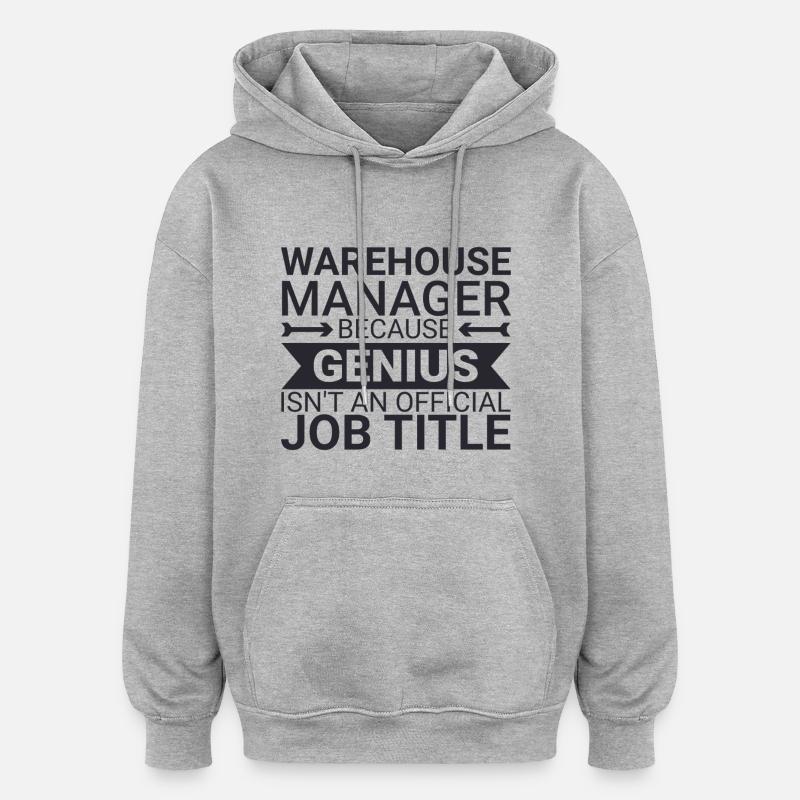 Gestionnaire d’entrepôt Genius - Sweat à capuche oversize unisexe - gris chiné