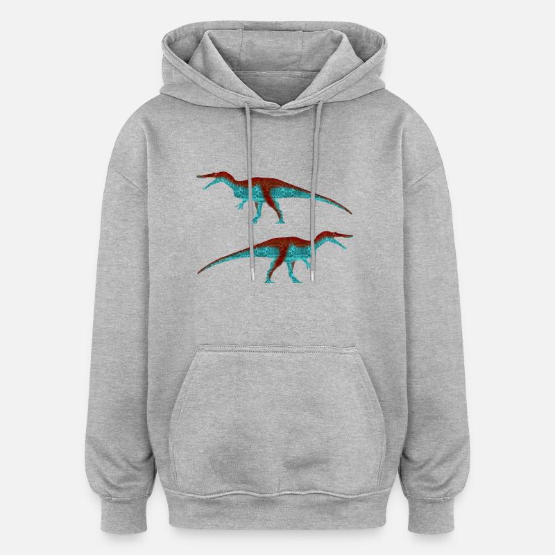 Baryonyx (Classique) - Sweat à capuche oversize unisexe - gris chiné