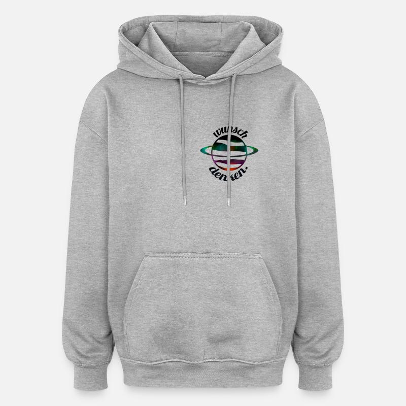 Planet - Oversized Unisex Hoodie - Grau meliert