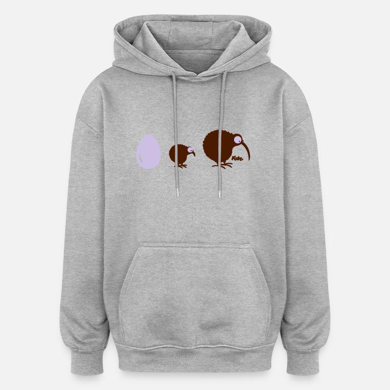 Kiwilution (c) - Oversized Unisex Hoodie - heather grey