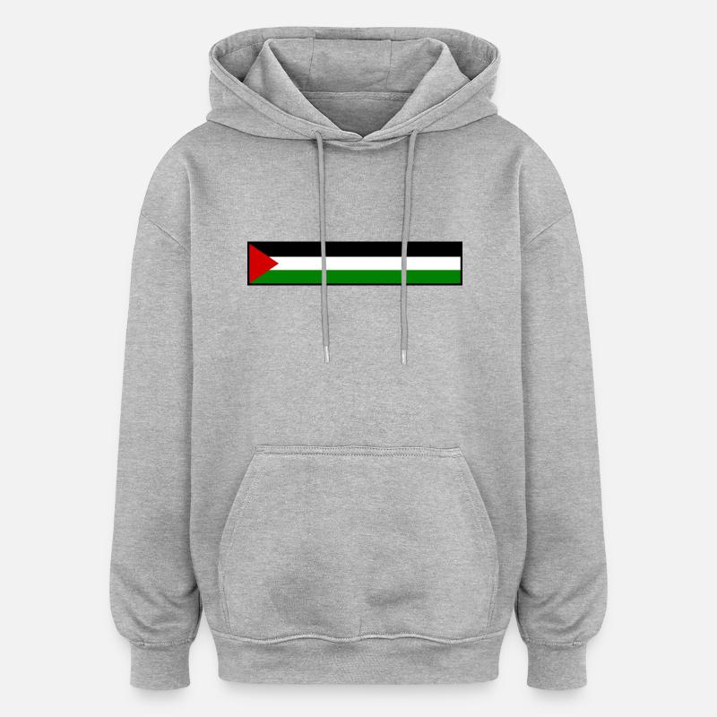 Free palestine - Sweat à capuche oversize unisexe - gris chiné